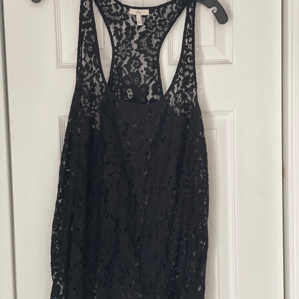 Joke Black Lace Tank (just top layer)- L
